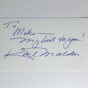 KARL MALDEN (1912-2008) Signed 3x5 Card / STREETS OF SAN FRANCISCO, Pollyanna